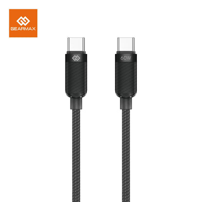 GEARMAX Jell 60W Fast Charging Cable, Type-C to Type-C, Black