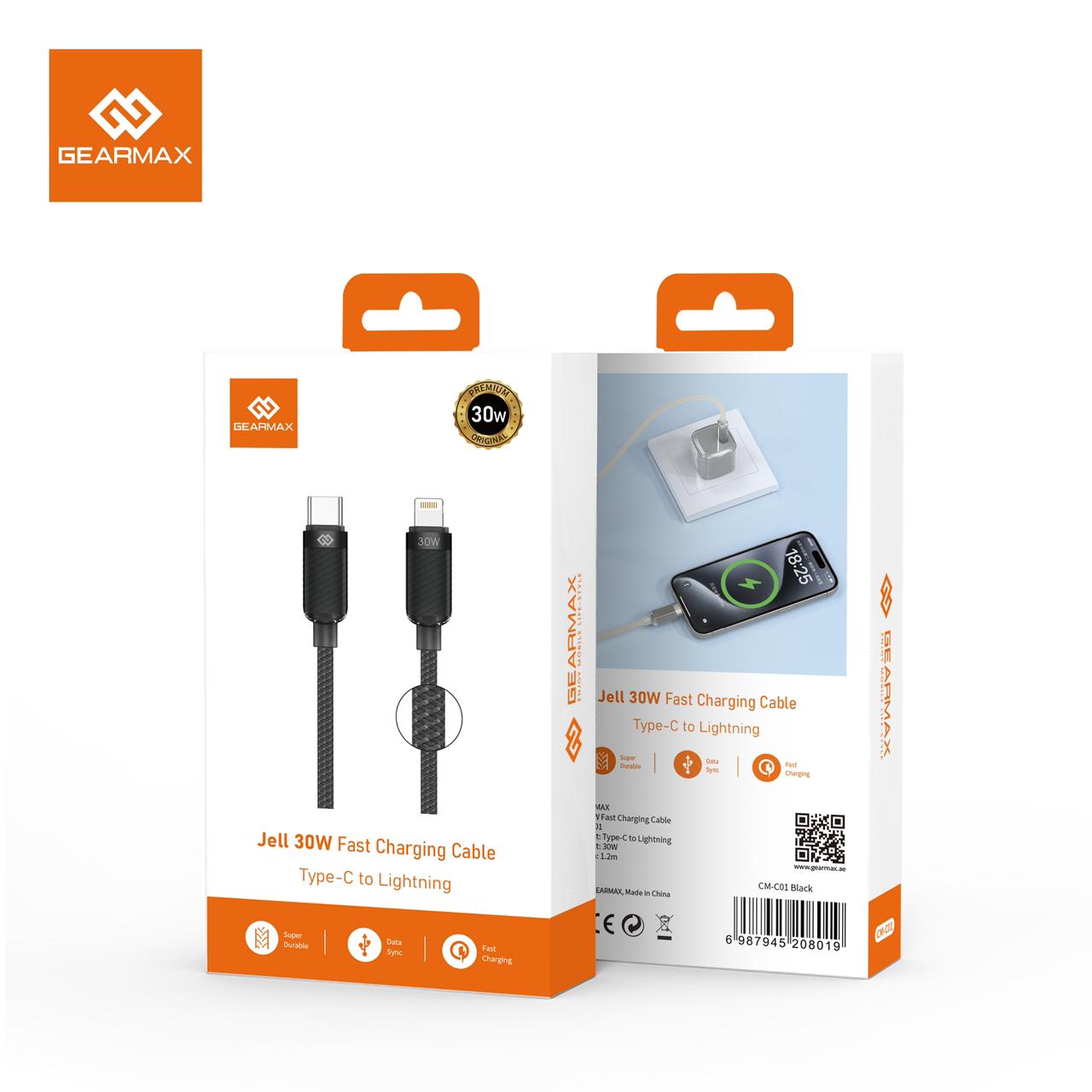 GEARMAX Jell 30W Fast Charging Cable, Type-C to Lightning